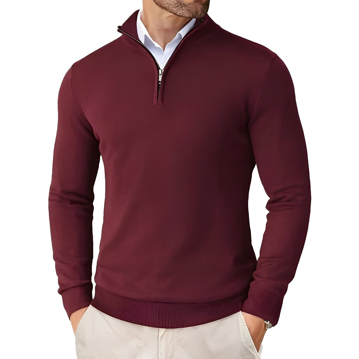 Darell - Schicker Herrenstrickpullover mit Reißverschluss