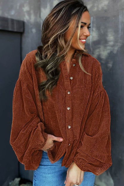 Mai - Samt-Bluse mit Puffärmeln Damenbekleidung