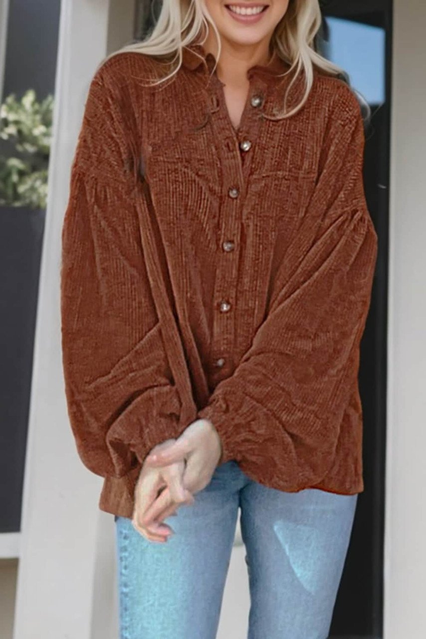 Mai - Samt-Bluse mit Puffärmeln Damenbekleidung
