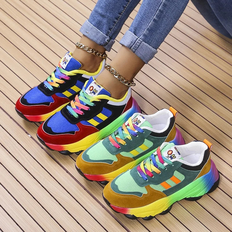 Jolie - Farbenfrohe Damen-Sneaker mit dicker Sohle