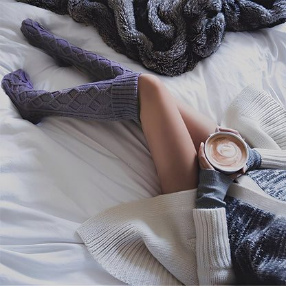Shannon - Warme knielange Damensocken mit flauschiger Gestaltung