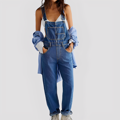 Mildred - Weite, klassische Damenjeans-Latzhose