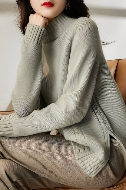 Karolyn - Schlichter, enger Damenstrickpullover
