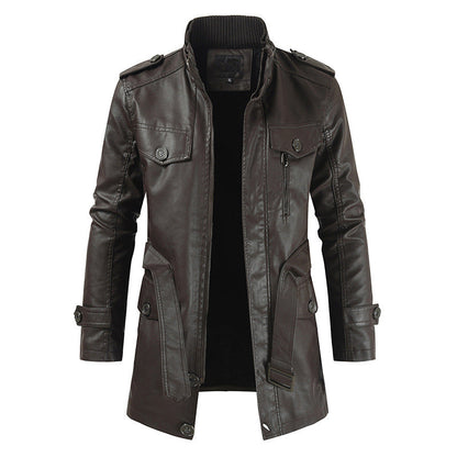 Howard - Herren Vintage-Leder-Trenchcoat