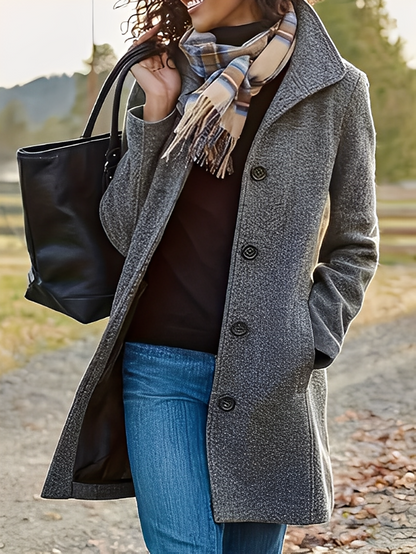 Jaclyn - Moderner und wandelbarer Damen-Tweedmantel