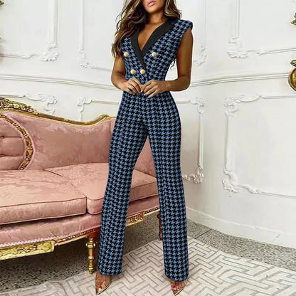 Kianna - Ärmelloser Damen-Jumpsuit mit V-Ausschnitt
