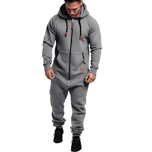 Benson - Bequemer Herren-Fleece-Overall mit Kapuze