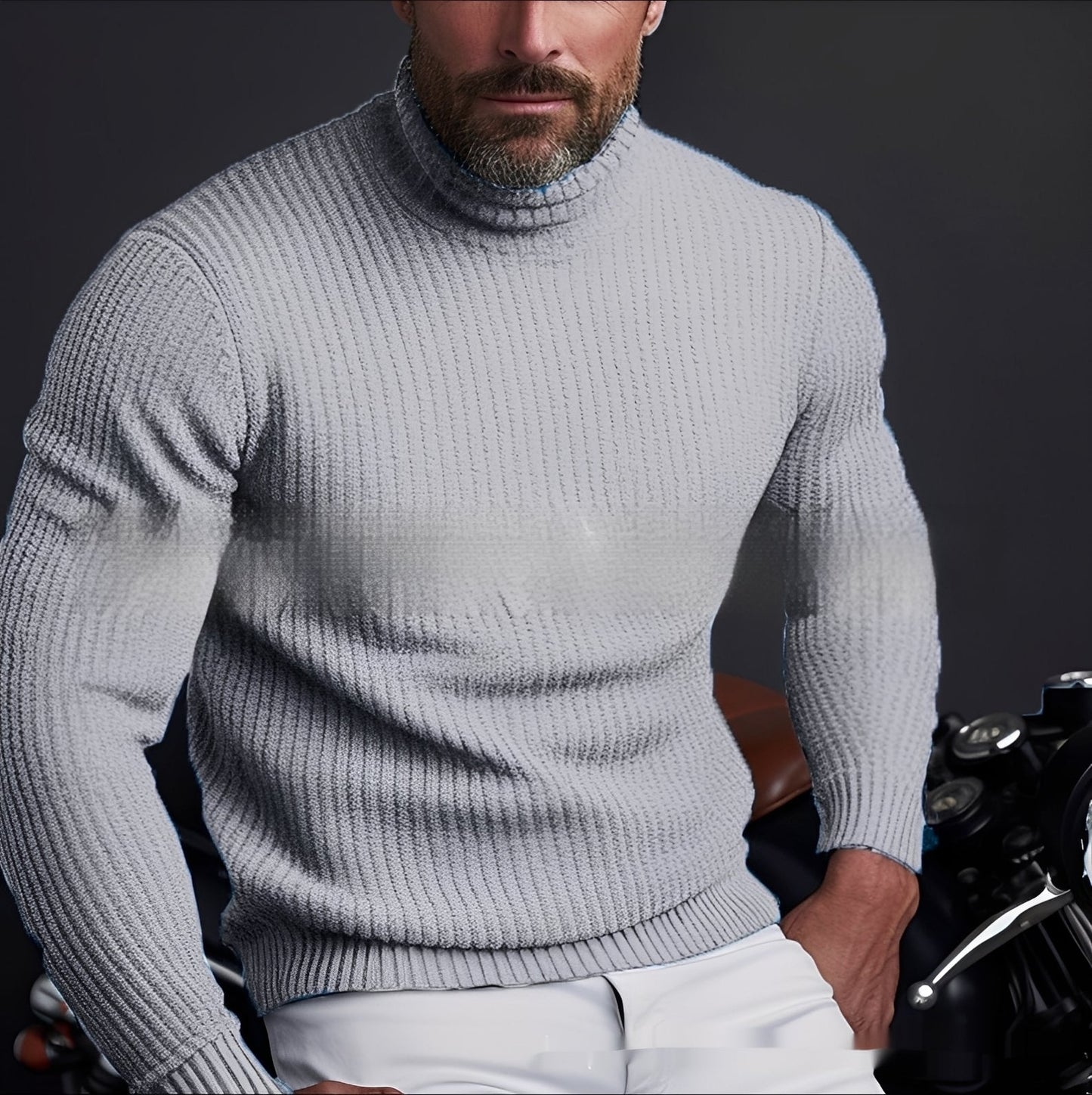 Randolf - Eleganter, einfacher Rollkragenpullover für Männer