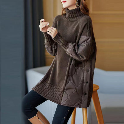 Noelle - Weicher gestrickter Pullover mit hohem Kragen für Damen