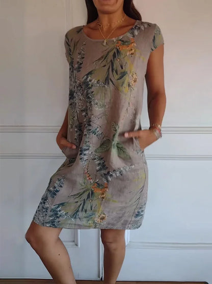 Britt – Kleid mit Muster und rundem Ausschnitt
