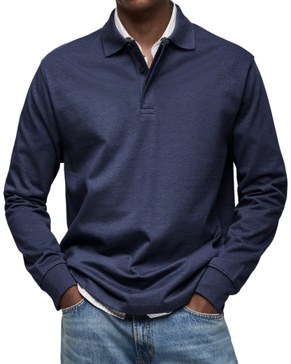 Dewey - Einfaches Langarm-Poloshirt für Herren
