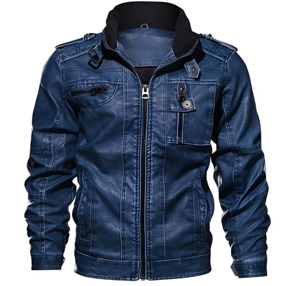 Kevin - Klassische Herren-Lederjacke mit Taschen