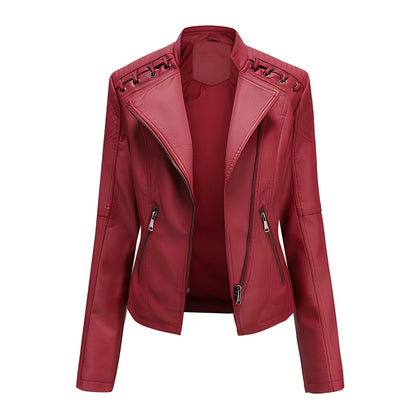Narelle - Stilvolle, schmale kurze Damenlederjacke