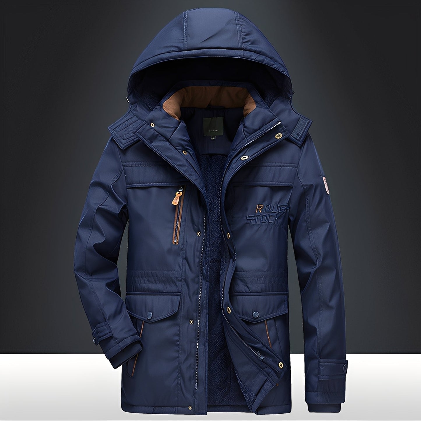 Roydon - Herren-Wintermantel aus Plüsch mit Taschen, warm und bequem