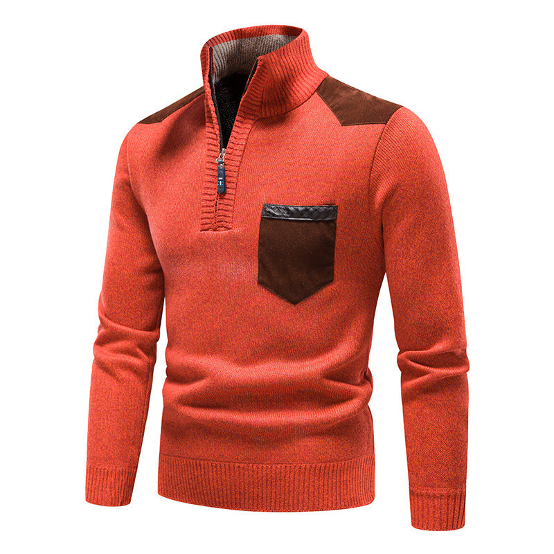 Rayne - Eleganter Herrenpullover mit Zipper und Tasche