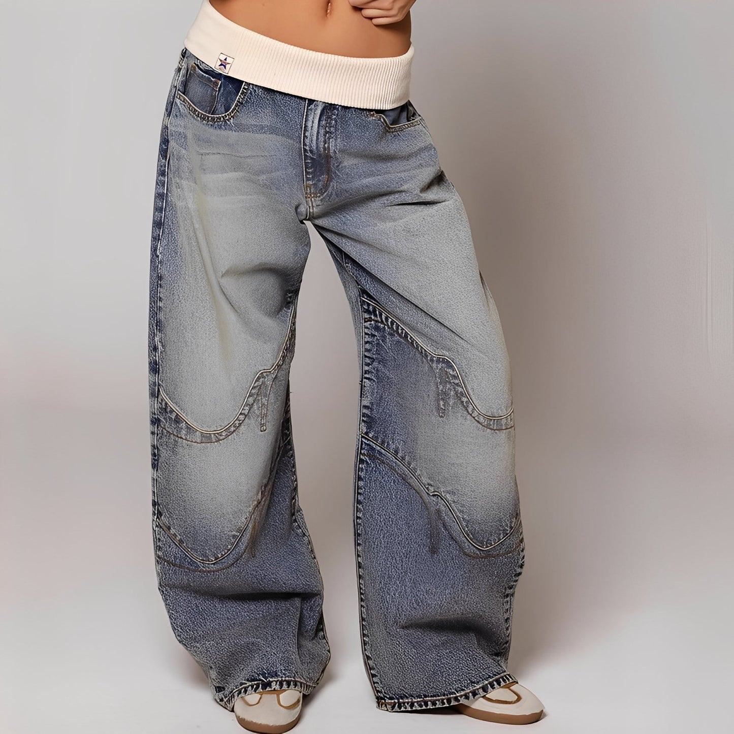 Vanessa - Bequeme gewaschene Baggy-Jeans für Damen