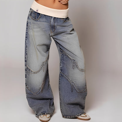 Vanessa - Bequeme gewaschene Baggy-Jeans für Damen