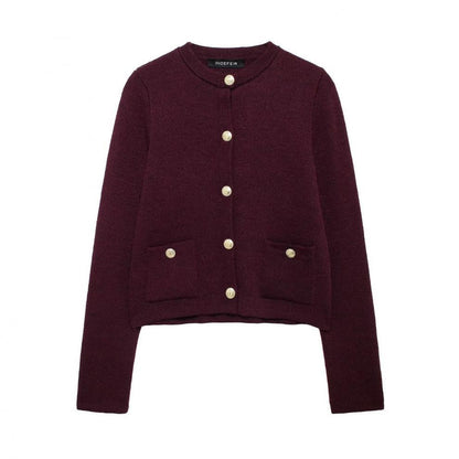 Zinnia - Bequeme Strickjacke mit goldenen Knöpfen für Damen