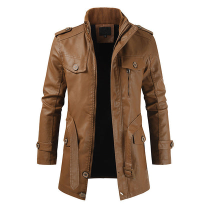 Howard - Herren Vintage-Leder-Trenchcoat