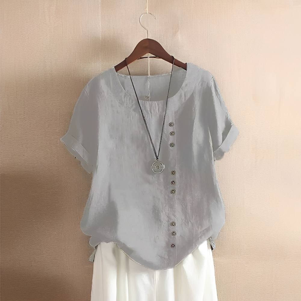 Corrine - Klassische, lockere Frauen-Leinenbluse