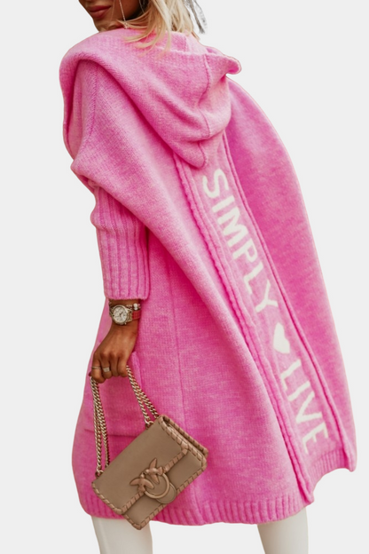 Melyssa - Damen-Strickjacke, lang und leicht offen