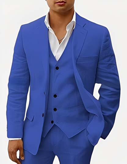 Beckham - Stilvolles dreiteiliges Herrenleinenset