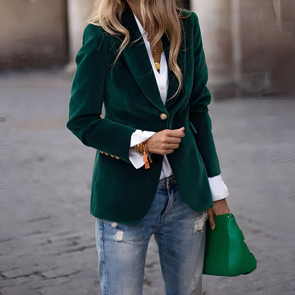 Alise - Edler, schmaler Samt-Damenblazer