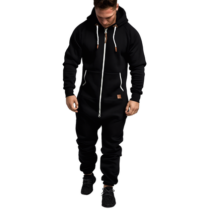 Benson - Bequemer Herren-Fleece-Overall mit Kapuze