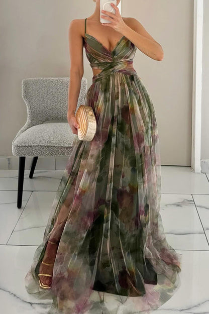 Alina – Langes Kleid mit V-Ausschnitt für Hochzeitsgäste