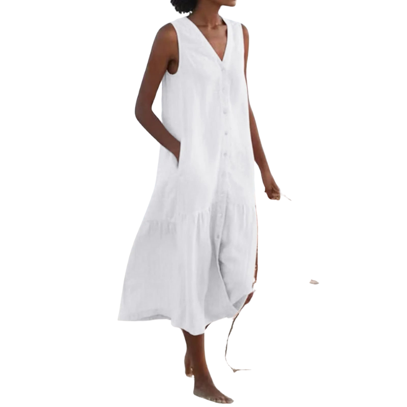 Brianna – Lockeres Sommerkleid mit V-Ausschnitt für Damen