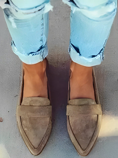 Christal - Elegante spitze Wildleder-Loafer für Damen