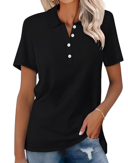 Glenna - Bequemes, figurbetontes Kurzarm-Poloshirt für Damen