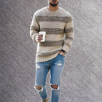 Richard - Gestreifter, warmer Strickpullover für Herren