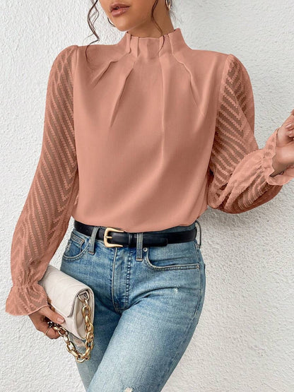 Cassandra - Schickes Damen-Chiffon-Top mit langen Ärmeln