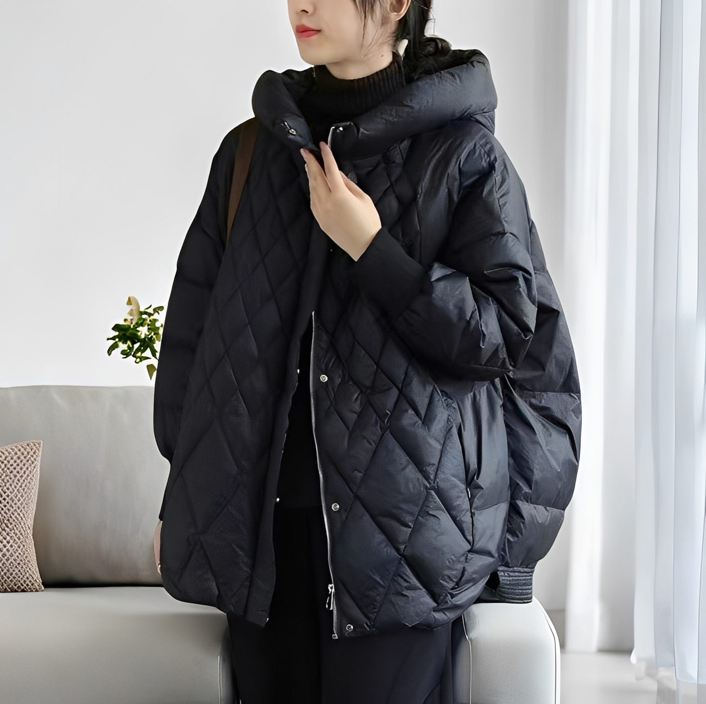 Abigail - Warmer Wintermantel für Damen mit Daunen und Reißverschluss