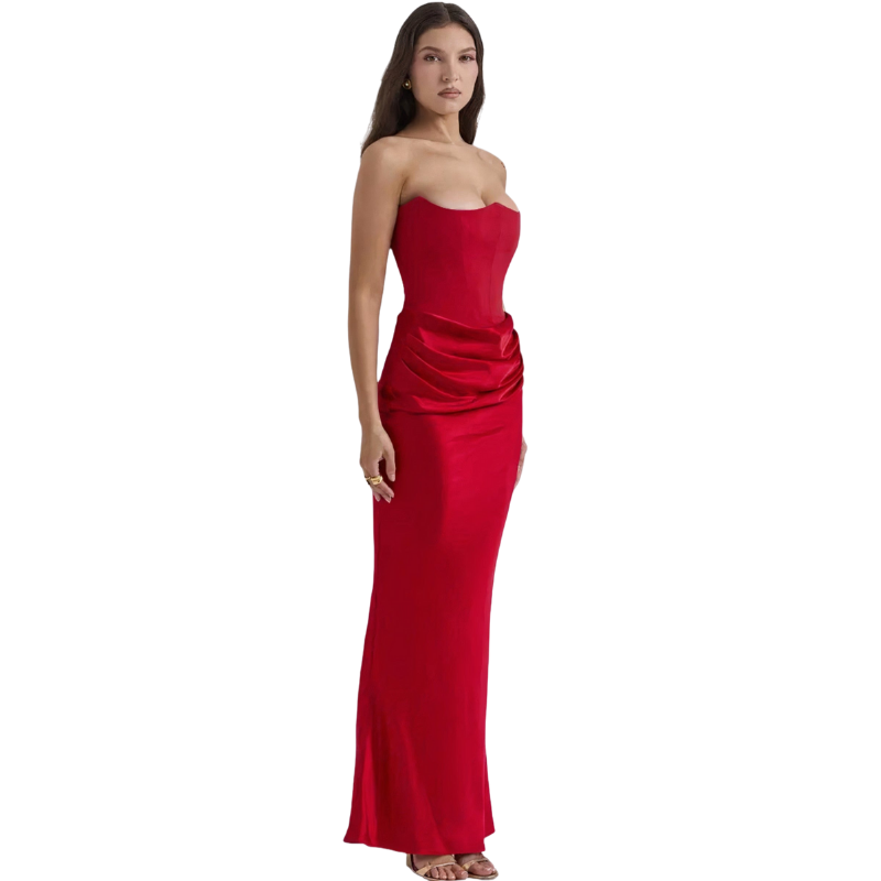 Elisabeth – Schulterfreies Maxikleid für elegante Auftritte