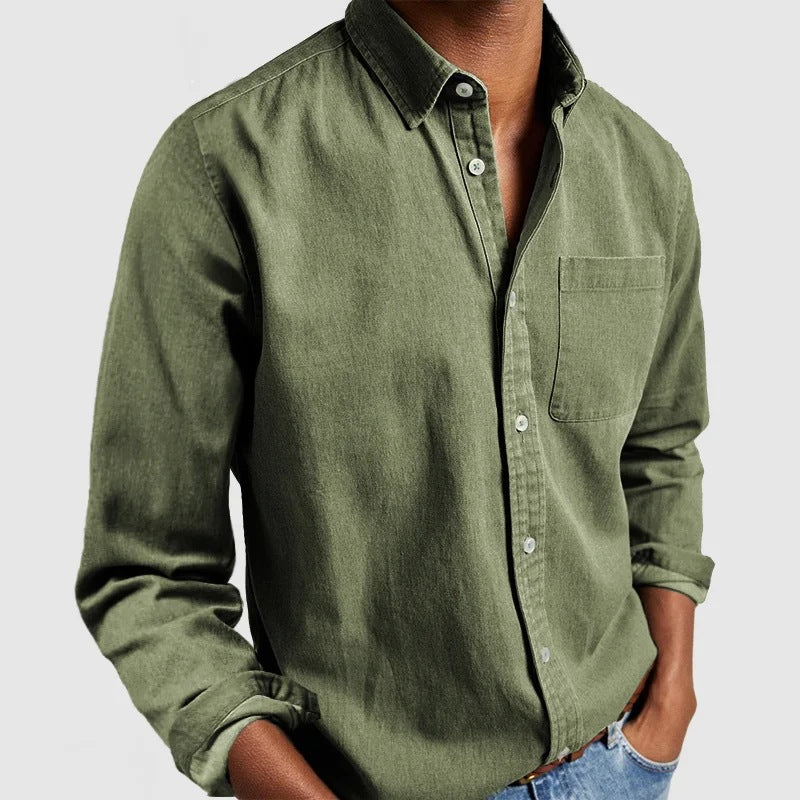 Maxime - Bequemes Jeanshemd Weicher Stoffmix