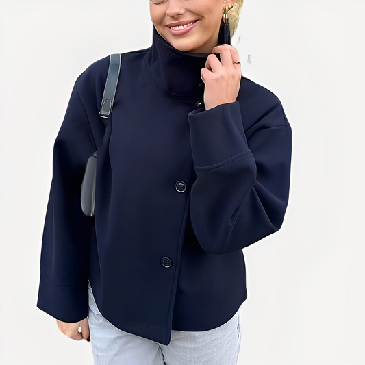 Carolyn - Elegante Damen Wolljacke mit einem Knopf