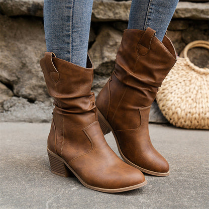 Mirabel - Damenleder-Cowboystiefel im klassischen Stil