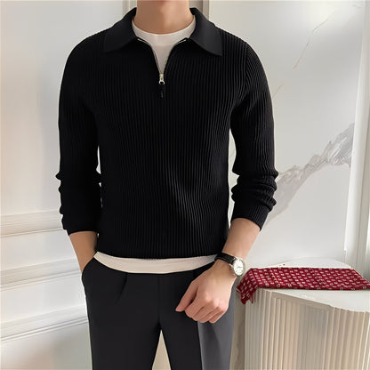 Justin - Eleganter Herrenpullover mit Zipper