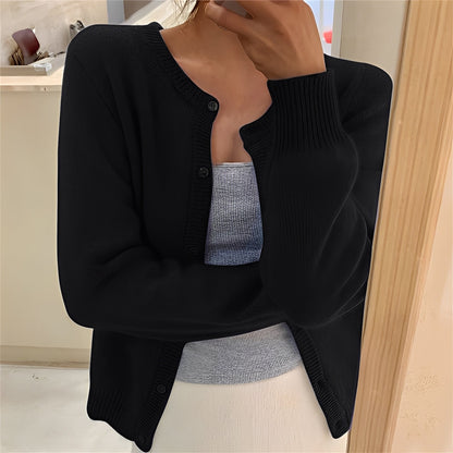 Jaqueline - Schlichter, eleganter Damenstrickcardigan