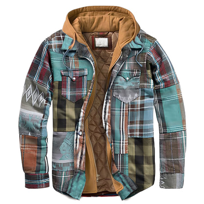 Flynn - Herrenjacke mit Kapuze im traditionellen Karomuster