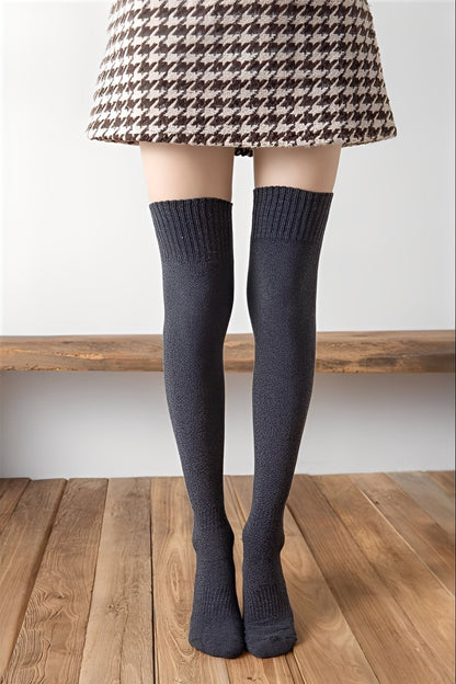 Hillary - Warme Samt-Overkneesocken für Damen