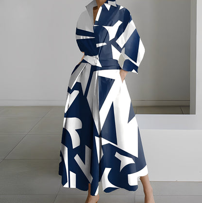 Lavina - Gemütliches Damenkleid mit langen Ärmeln und Taschen