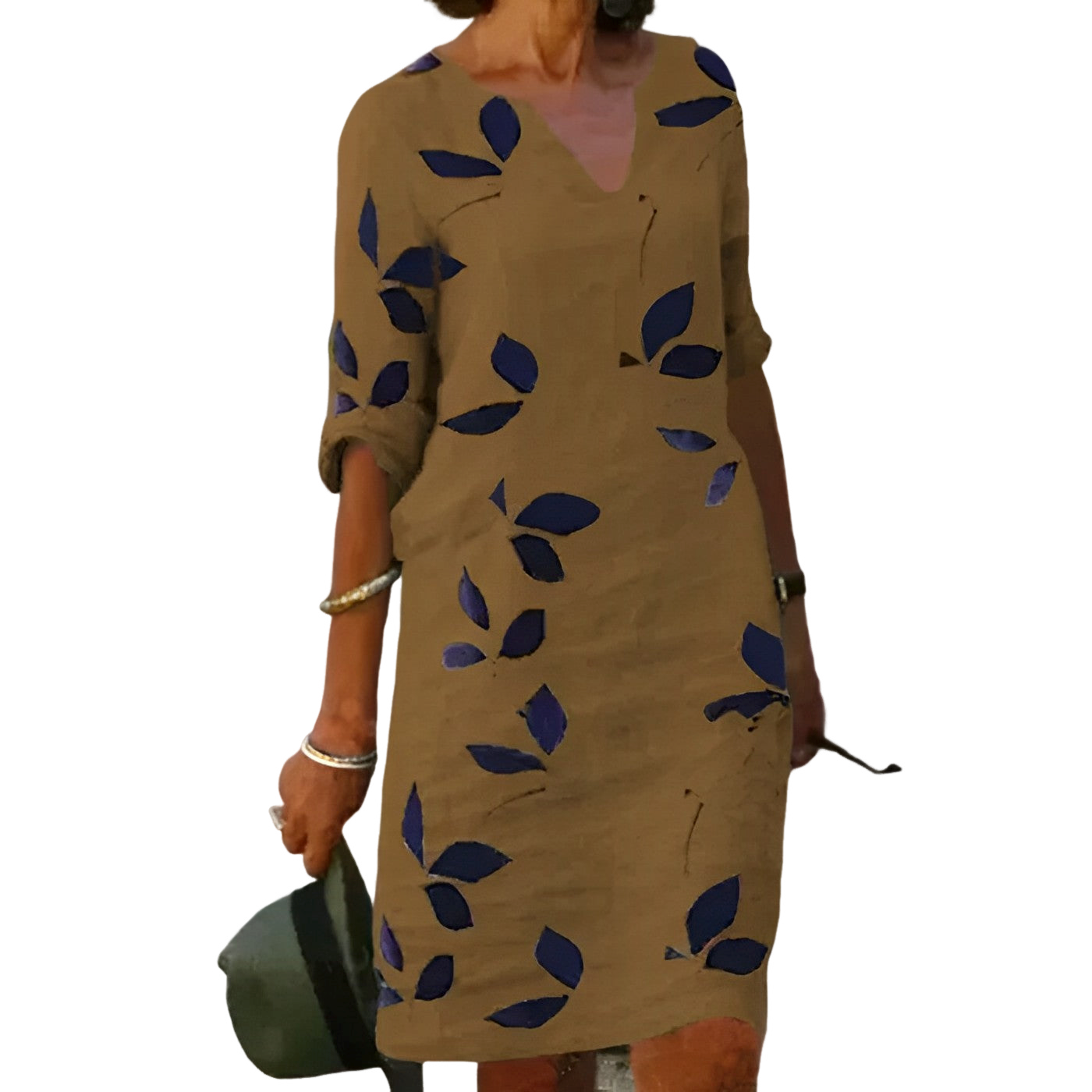 Giselle - Sommerliches Freizeitkleid Mit Einfarbigem Druck