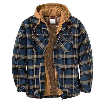 Flynn - Herrenjacke mit Kapuze im traditionellen Karomuster
