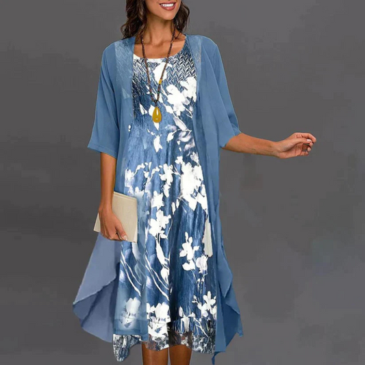 Celia – Mini-Blumenkleid mit Blazer