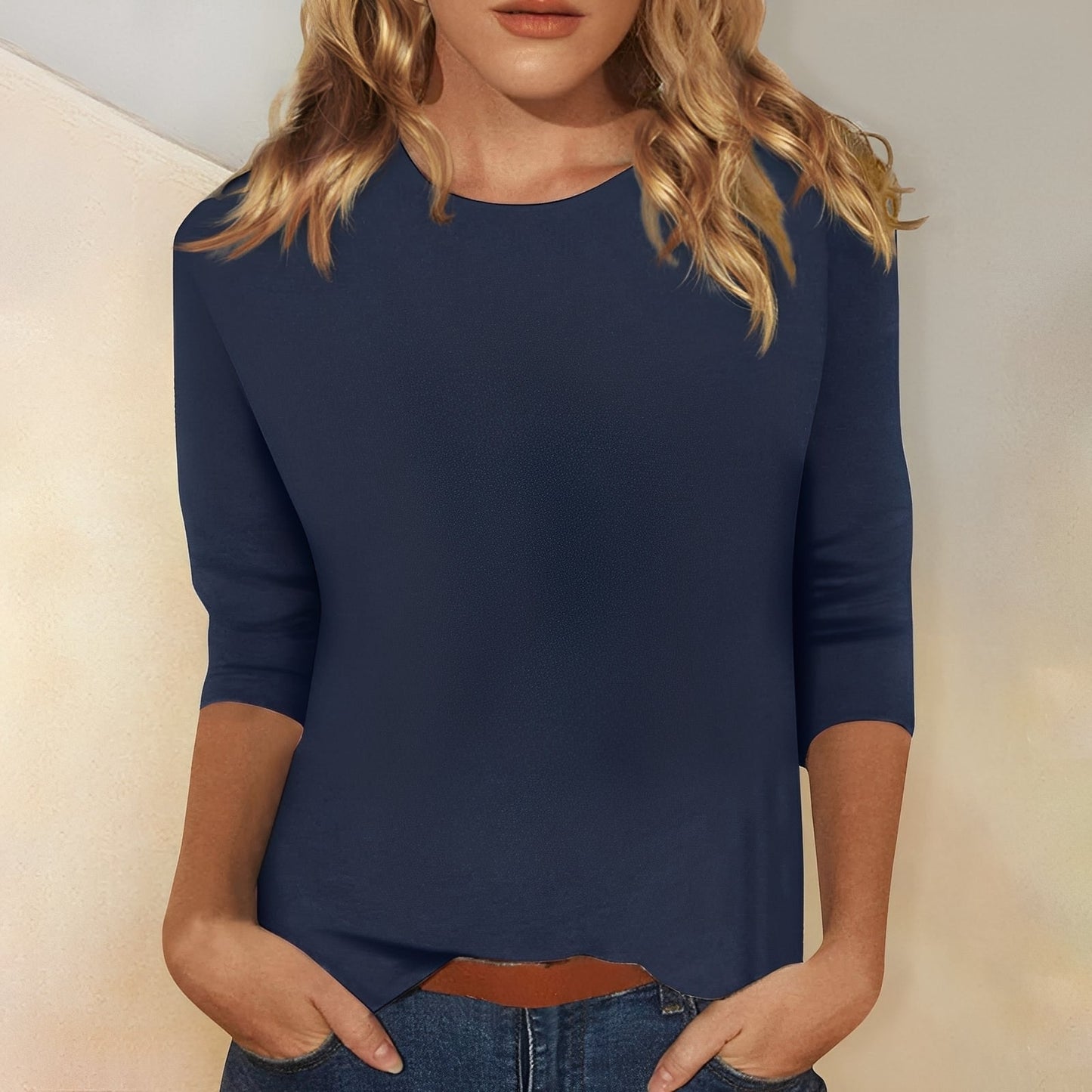 Louisa - Lockeres, einfaches Damen-Langarmshirt