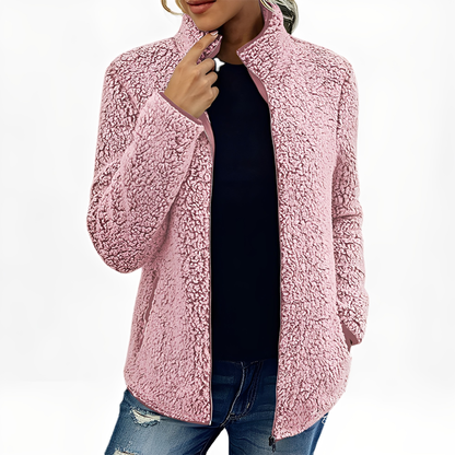Alethea - Damen Fleece-Samtmantel im eleganten Stil