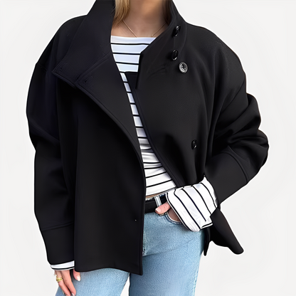 Carolyn - Elegante Damen Wolljacke mit einem Knopf
